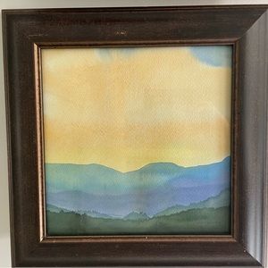 Original Signed Mountain View Watercolor- artist Sharyn Fogel (blue Ridge Mtns)